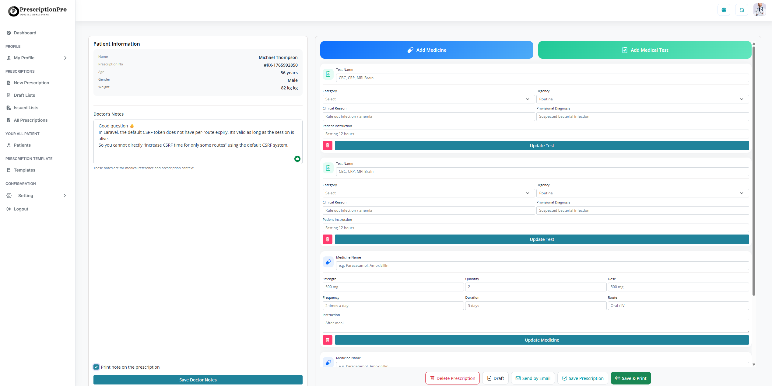 Prescription Builder